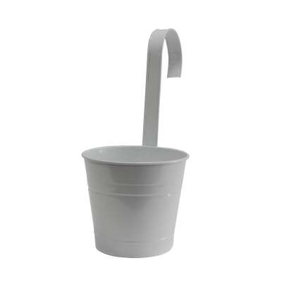 Flower Bucket Balcony Planter Garden Pots Hanging Buckets Removeable Handle Hanging Planter Metal Flower Pots