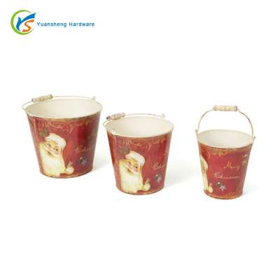 Tall Vintage Style Decorative Christmas Buckets